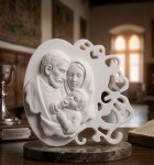 Bomboniera Sacra Famiglia Bianca Moderna - h 8cm Icona Sacra Famiglia stilizzata bianca 8cm linea New Sacred.