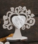 Bomboniera Albero della Vita Sacra Famiglia in Legno Bomboniera in legno bianco a forma di Albero della Vita con incisione Sacra Famiglia.