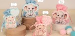 Sacchetto Bomboniera Nascita Cuori ed Elefante – Rosa e Celeste Sacchetti cuori 9cm e elefante 8cm in celeste e rosa per bomboniere nascita e battesimo
