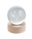 SJ112/S - GLASS BALL FLOWERS C/LED Ø8CM H.10 SFERA VETRO FIORI FLOWERS C/LED SJ112/S da Bomboniere & Company S.r.l. Siracusa.