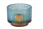 Candela bassa blu Ø9 H.7 cm per bomboniere battesimo e nascita bimbo