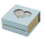BOX TELATA CELESTE C/CUORE 9x9x4 SJ95/C da Bomboniere & Company S.r.l. Siracusa.