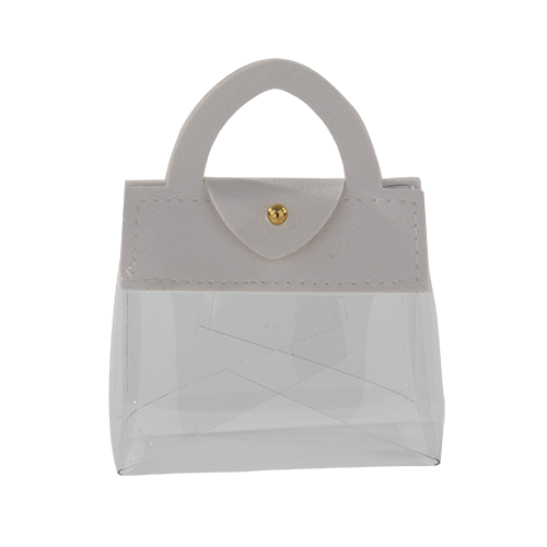 Borsetta Grazia bianco 7x9 cm elegante per bomboniere matrimonio e comunione