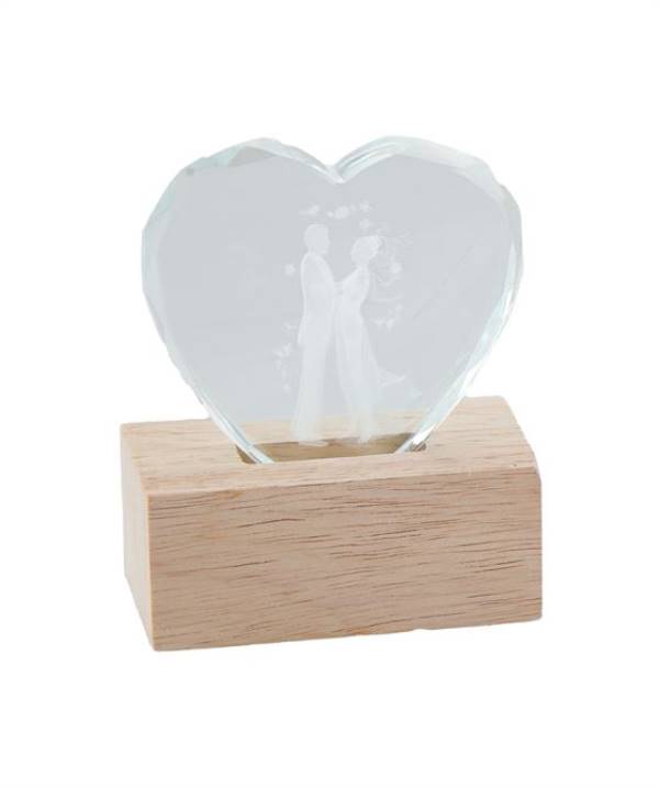 CUORE VETRO LOVE C/LED 6CM SJ115/S da Bomboniere & Company S.r.l. Siracusa.