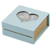 BOX TELATA CELESTE C/CUORE 9x9x4 SJ95/C da Bomboniere & Company S.r.l. Siracusa.